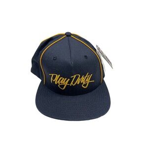 Rare - Undefeated UNDFTD Play Dirty Hat Snapback Embroidered NWT Navy Blue Cap